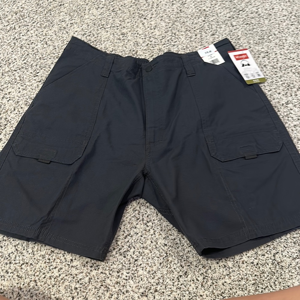 Long navy/gray wrangler shorts